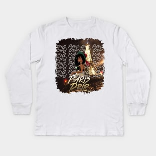 Paris Drip Kids Long Sleeve T-Shirt